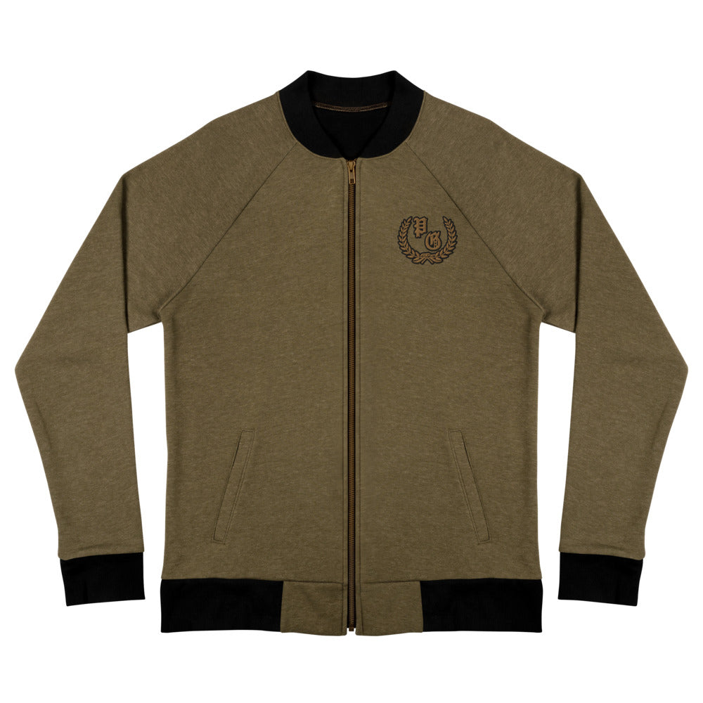 Embroidered Bomber Jacket -PEACE GANG