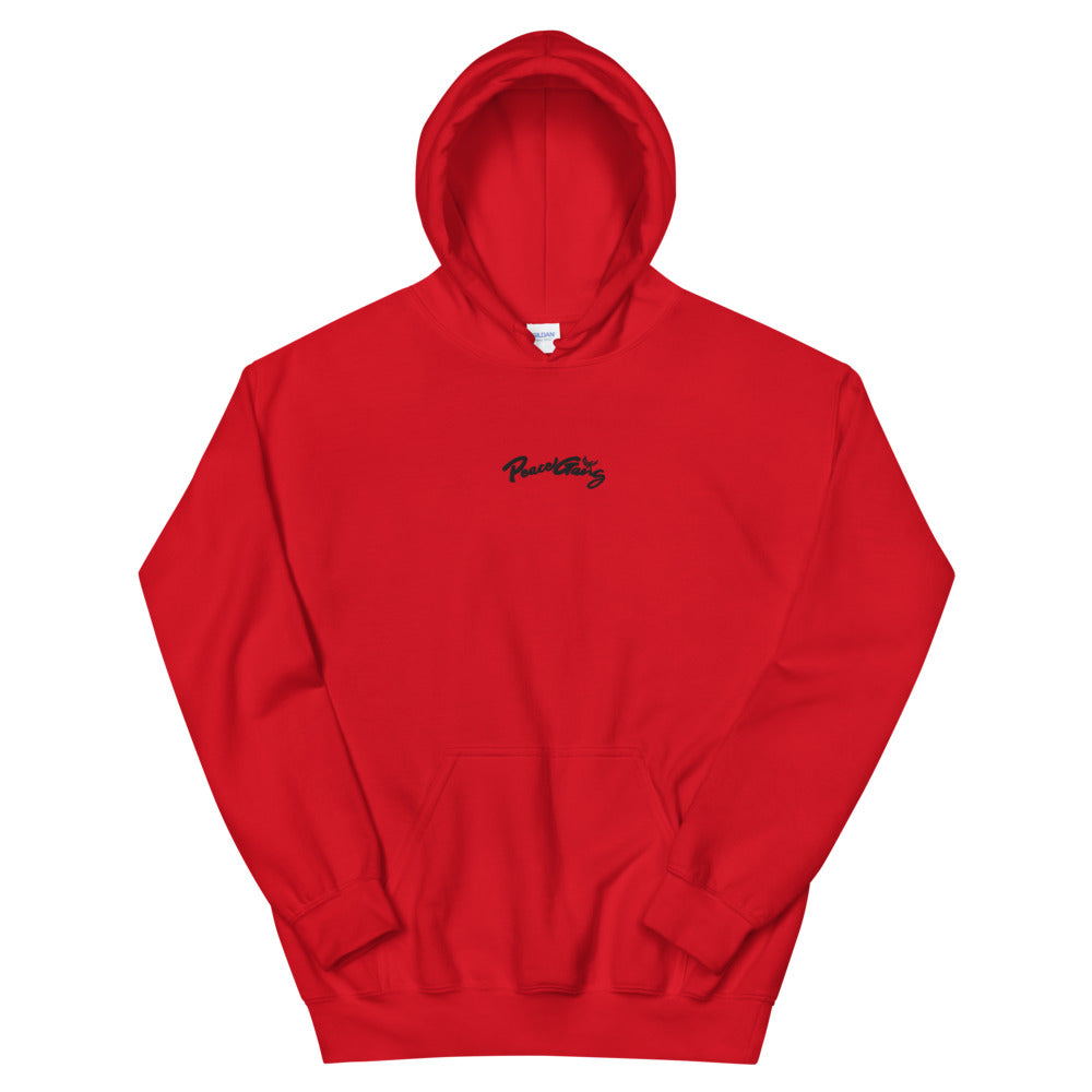 Black Unisex Hoodie 'Embroidered'-PEACE GANG