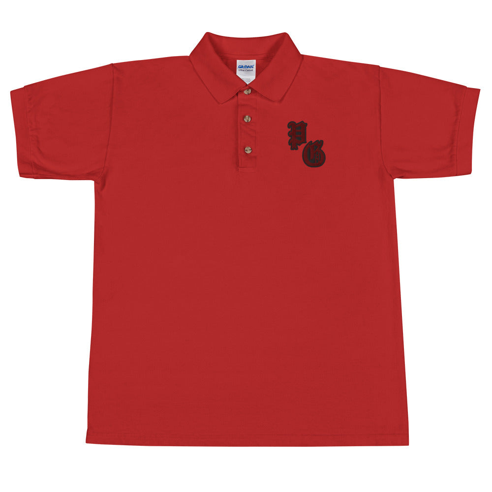 Red Embroidered Polo Shirt