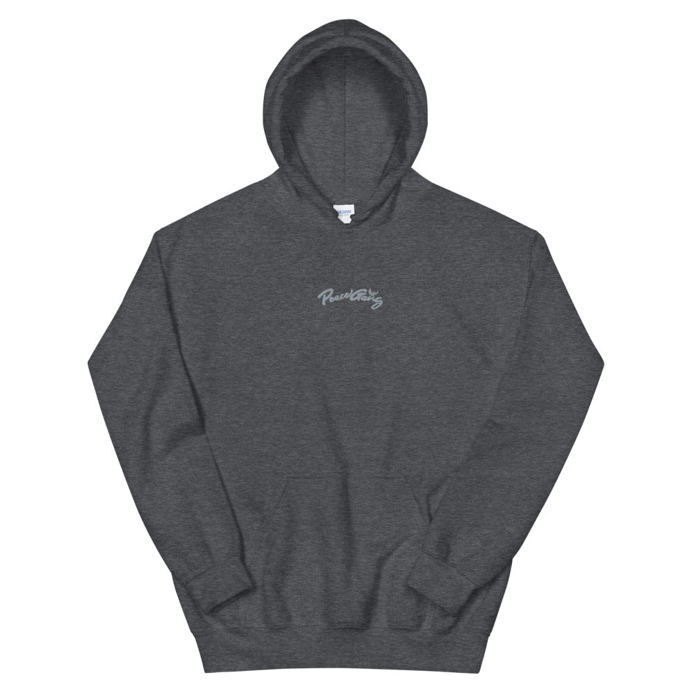 Black Unisex Hoodie 'Embroidered'-PEACE GANG