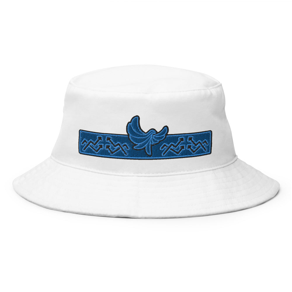 Bucket Hat Black/White/Red " Elevate " Embroidered Old School PEACE GANG