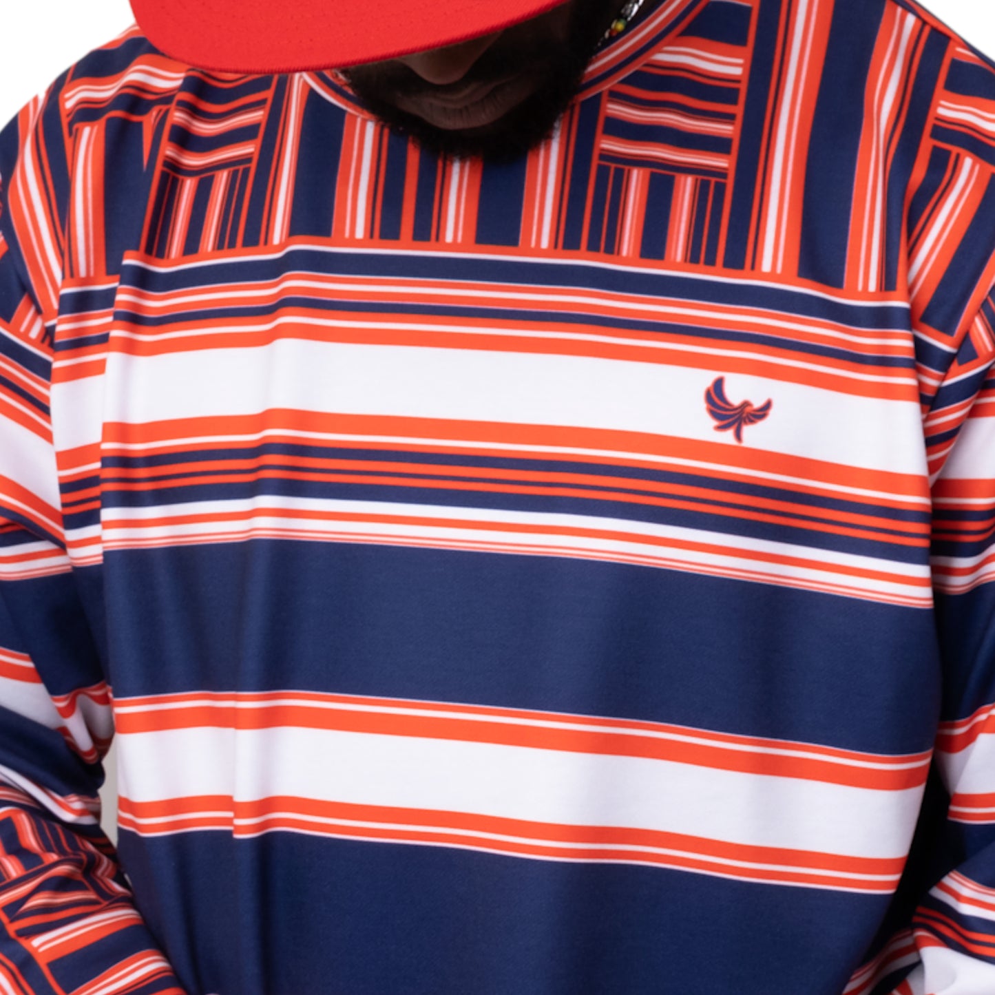 Crewneck Sweater Navy Stripe PEACE GANG
