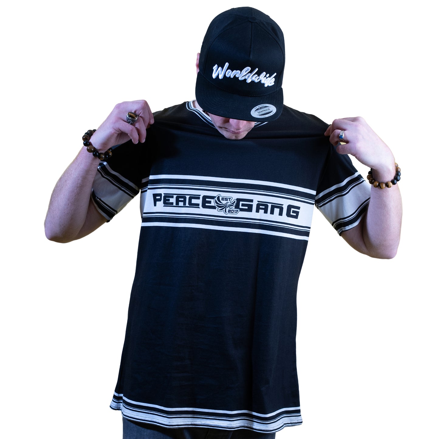 O-Neck Cotton T-Shirt "EST2017" - PEACE GANG