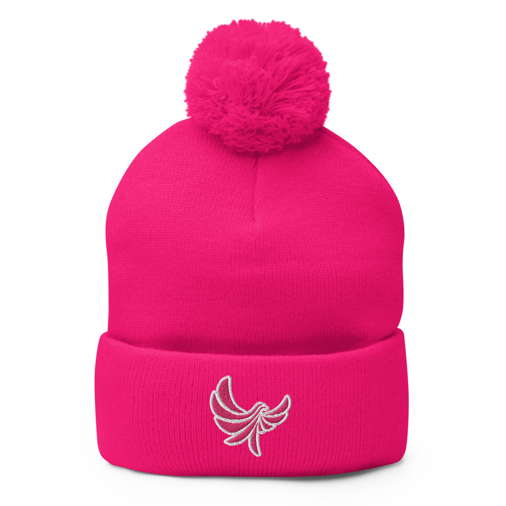 Pom-Pom Beanie 'Embroidered'
