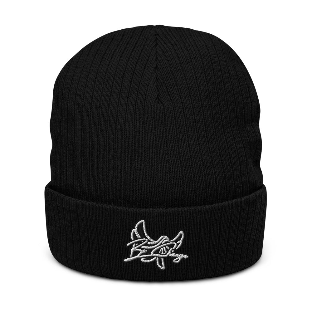 Recycled cuffed beanie " BE CHANGE " PEACE GANG