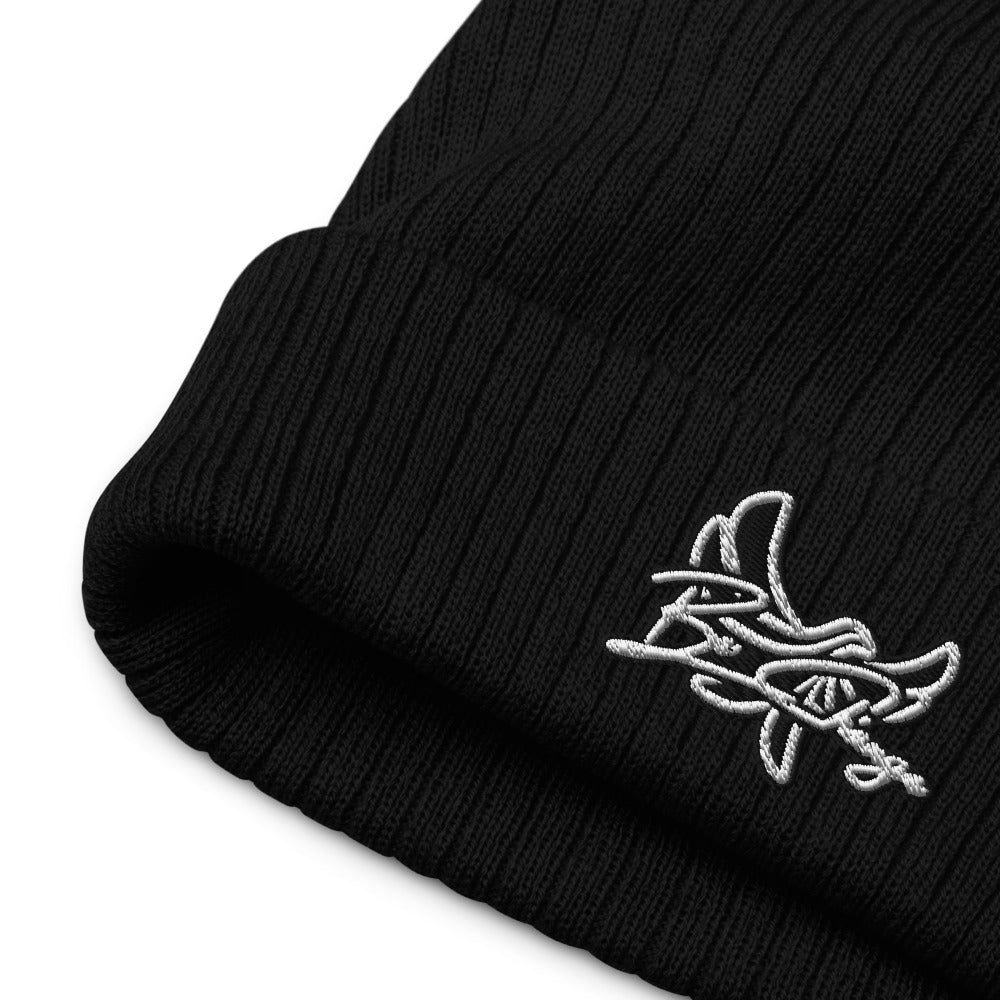 Recycled cuffed beanie " BE CHANGE " PEACE GANG