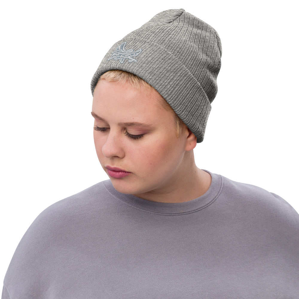 Recycled cuffed beanie " BE CHANGE " PEACE GANG