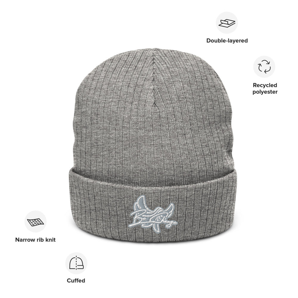 Recycled cuffed beanie " BE CHANGE " PEACE GANG