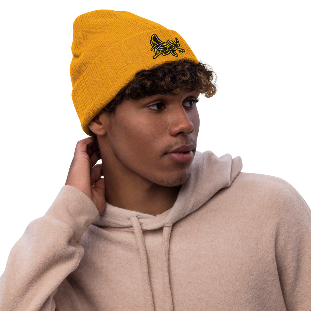 Recycled cuffed beanie " BE CHANGE " PEACE GANG
