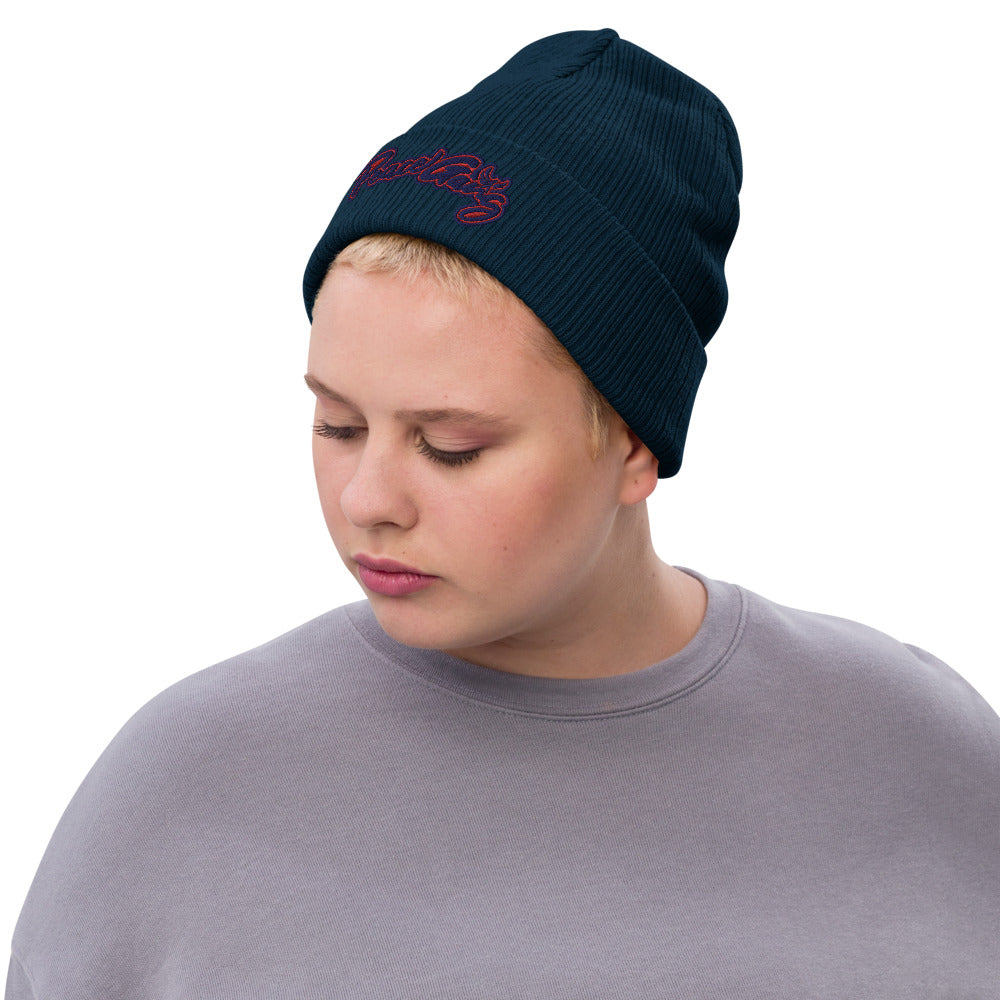 Recycled cuffed beanie PEACE GANG Cursive