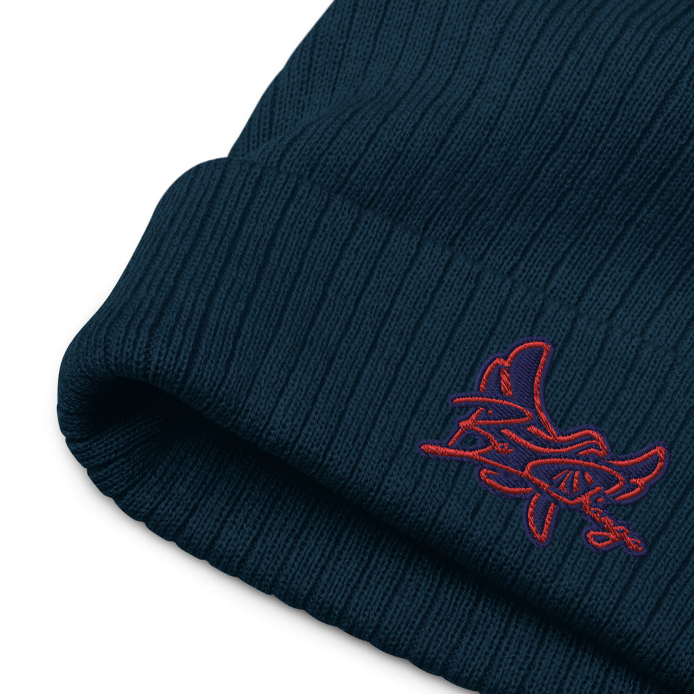 Recycled cuffed beanie " BE CHANGE " PEACE GANG