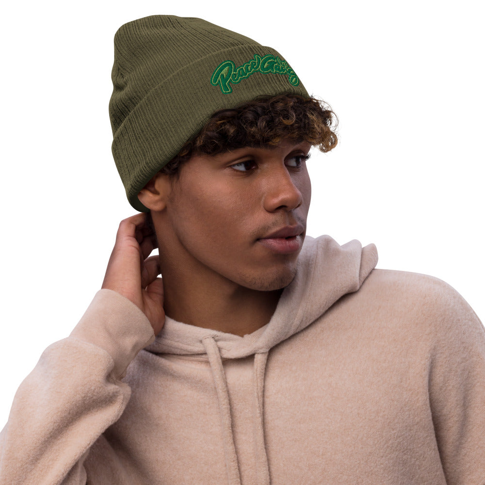 Recycled cuffed beanie PEACE GANG Cursive