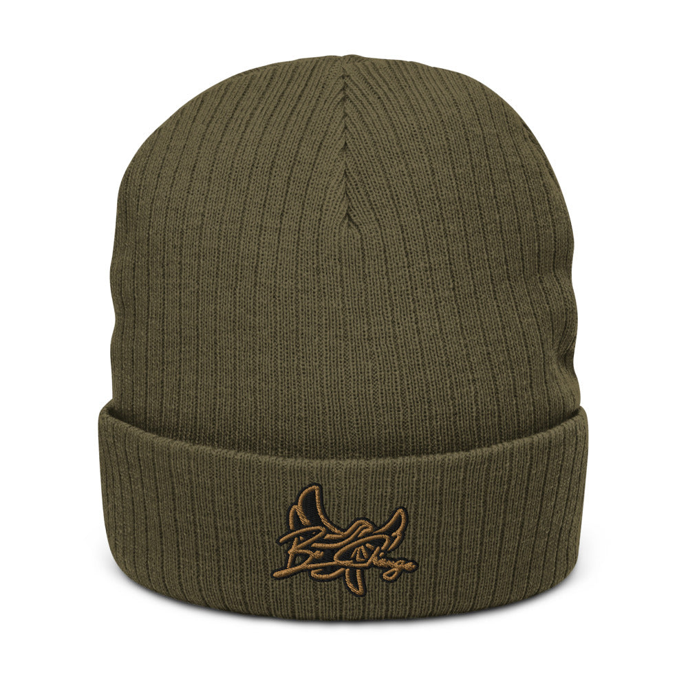 Recycled cuffed beanie " BE CHANGE " PEACE GANG