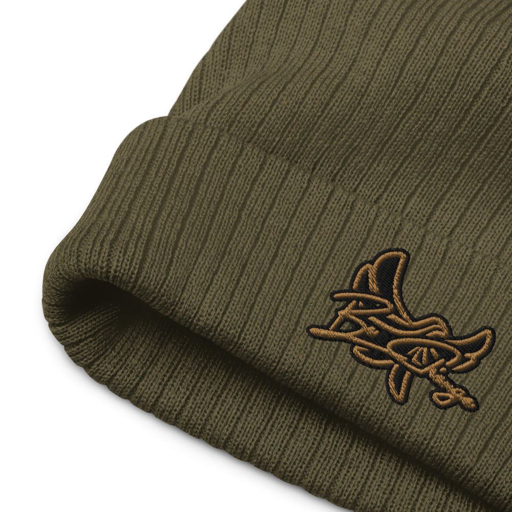 Recycled cuffed beanie " BE CHANGE " PEACE GANG