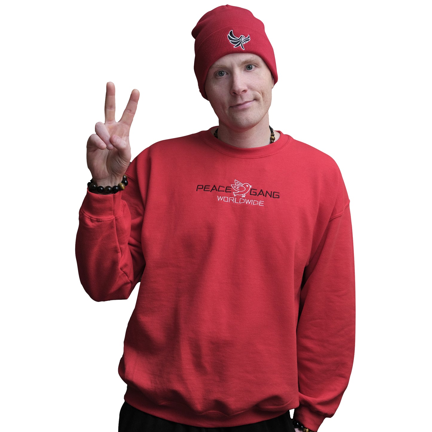 Customizable Unisex Embroidered Sweatshirt - PEACE GANG