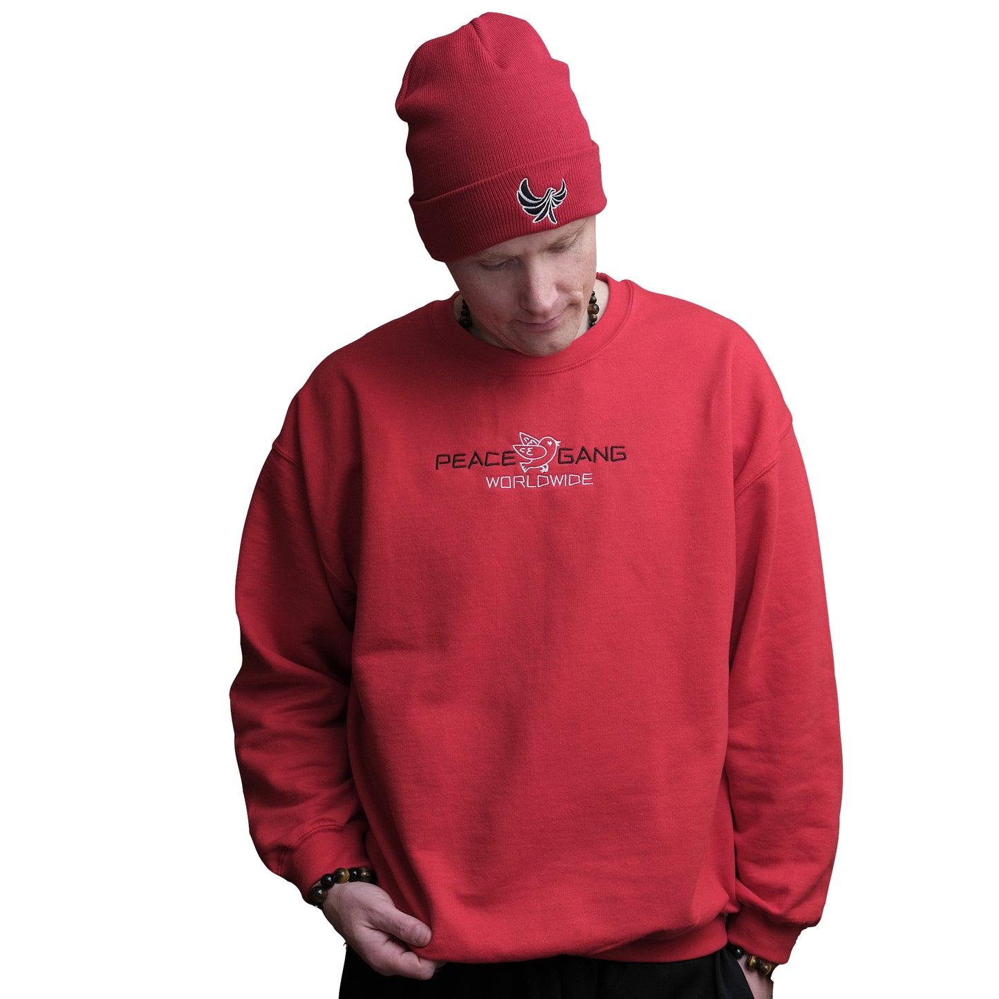 Customizable Unisex Embroidered Sweatshirt - PEACE GANG