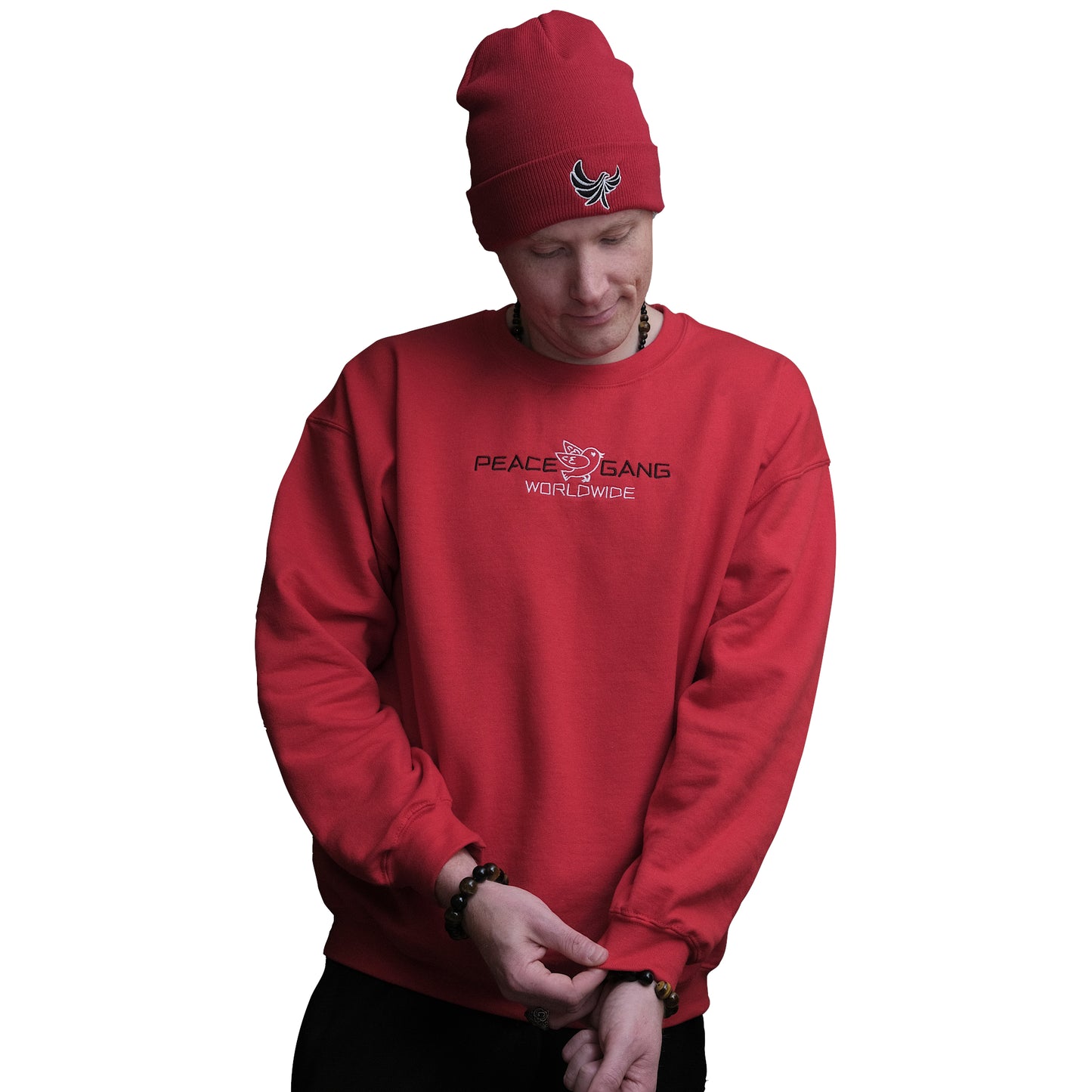 Customizable Unisex Embroidered Sweatshirt - PEACE GANG
