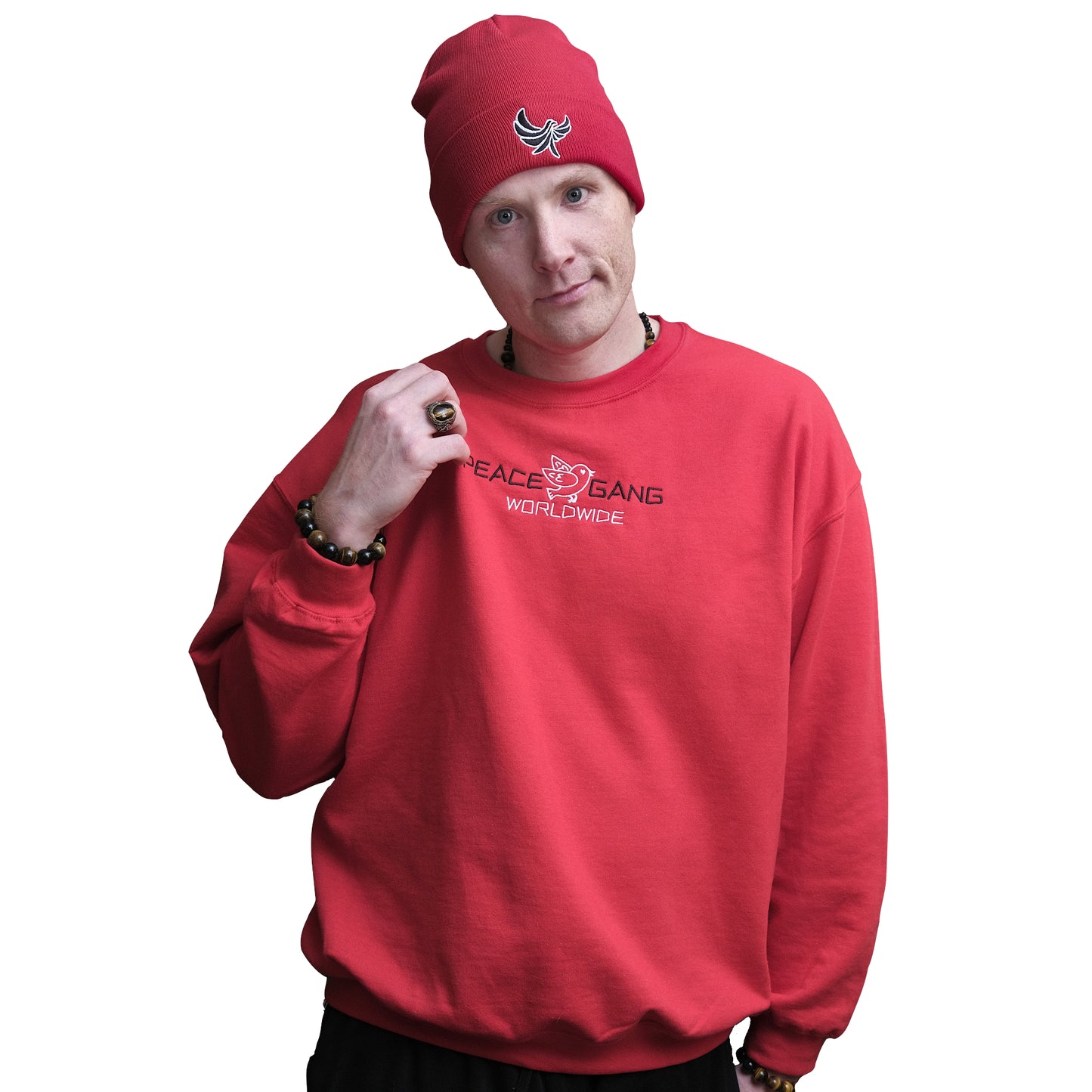 Customizable Unisex Embroidered Sweatshirt - PEACE GANG