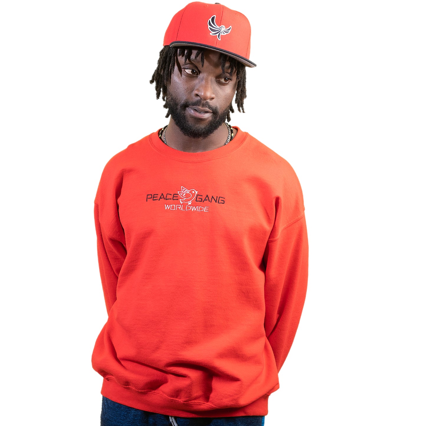 Customizable Unisex Embroidered Sweatshirt - PEACE GANG