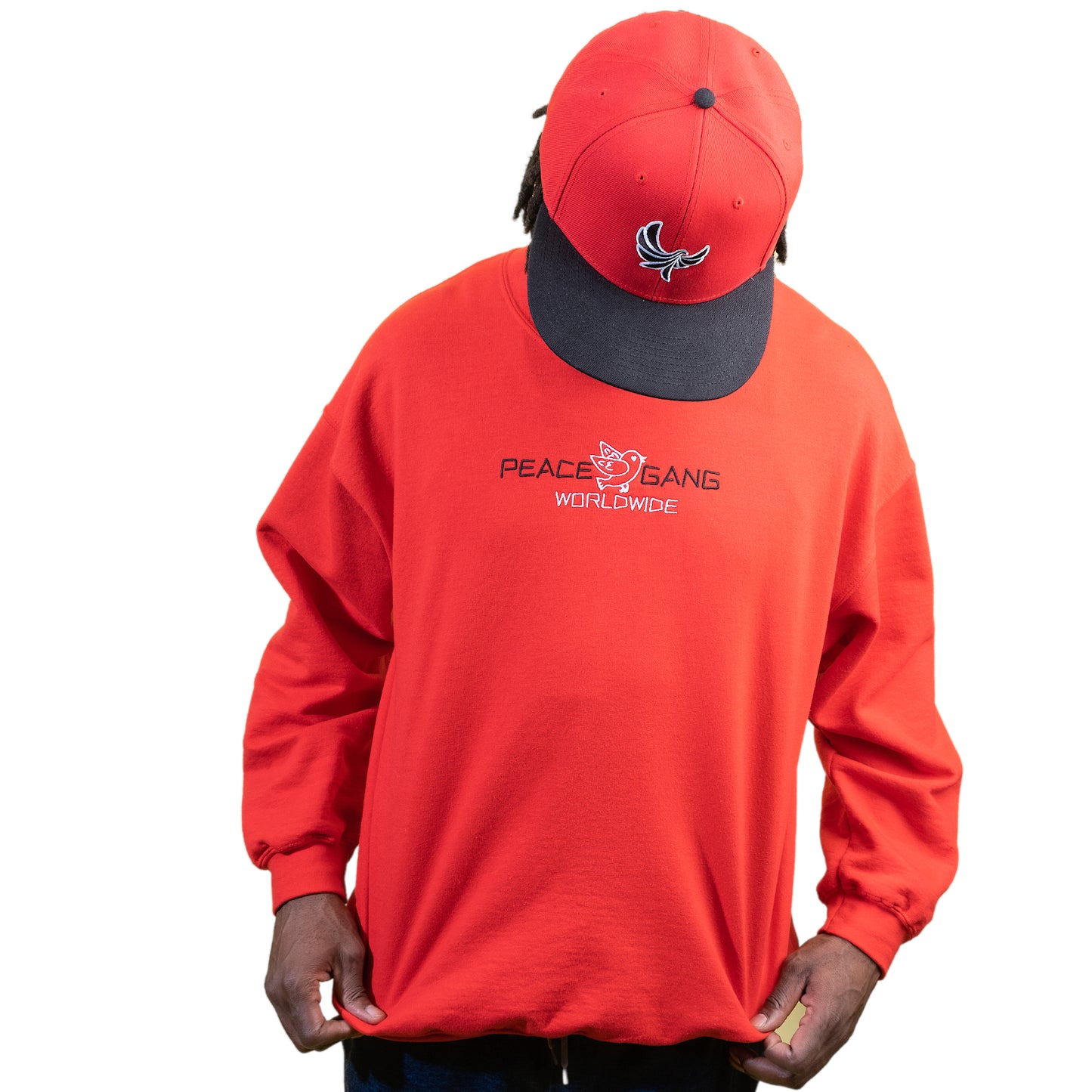 Customizable Unisex Embroidered Sweatshirt - PEACE GANG