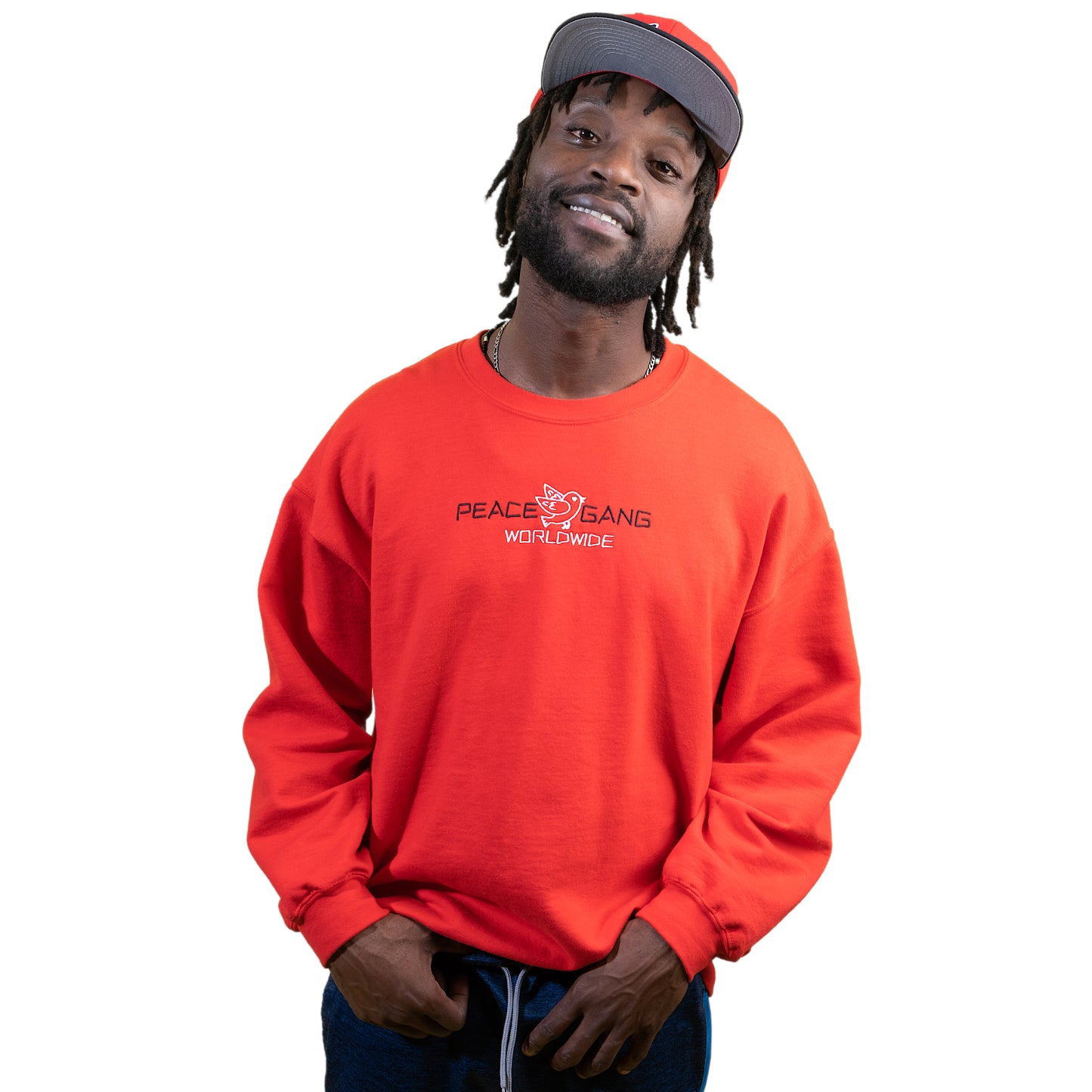 Customizable Unisex Embroidered Sweatshirt - PEACE GANG