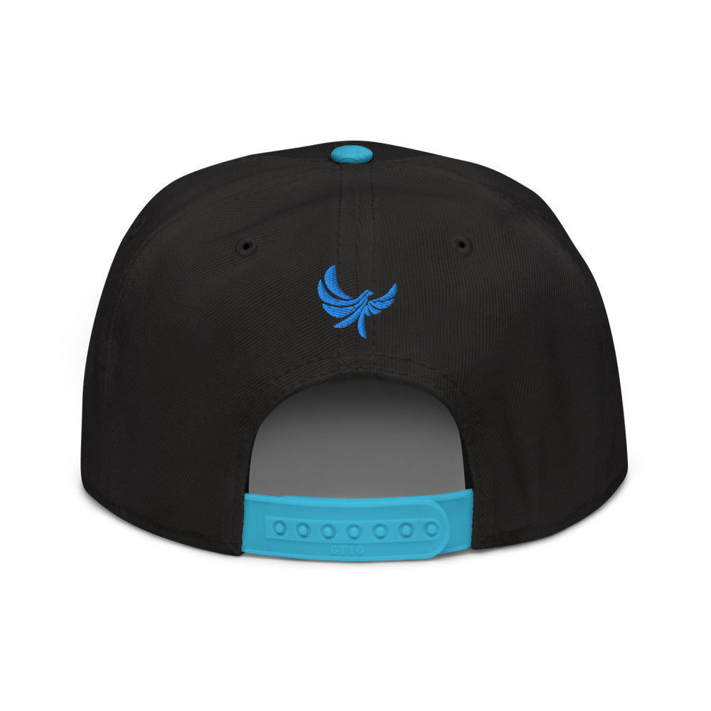 White 6 Panel Snapback Cap