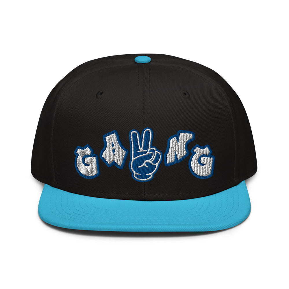 High Profile 6 Panel Snapback Cap-PEACE GANG