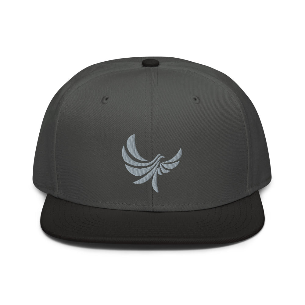 White 6 Panel Snapback Cap
