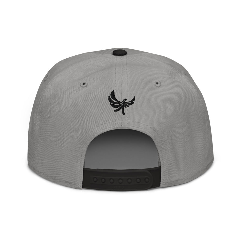 High Profile White 6 Panel Snapback Cap -PEACE GANG