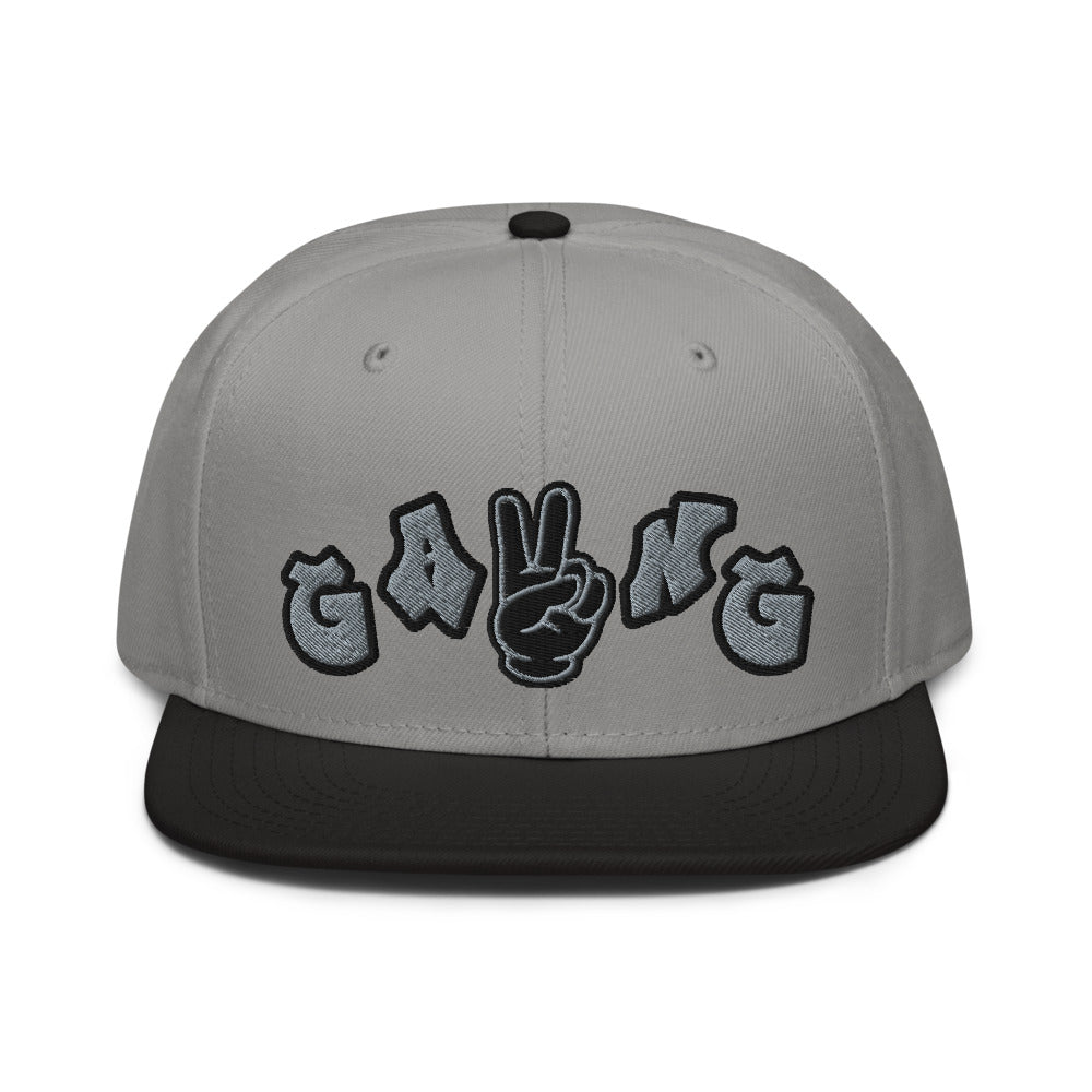 High Profile 6 Panel Snapback Cap-PEACE GANG