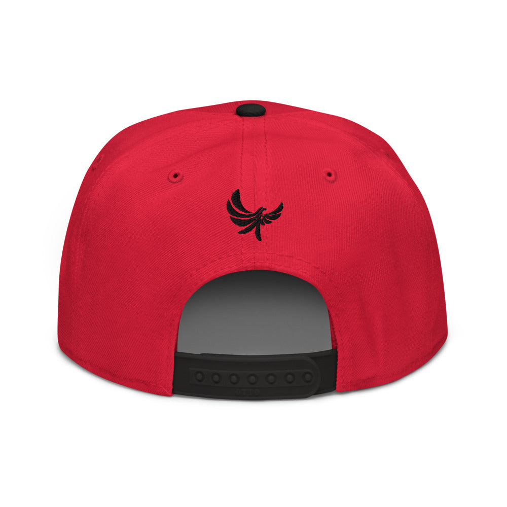 High Profile White 6 Panel Snapback Cap -PEACE GANG