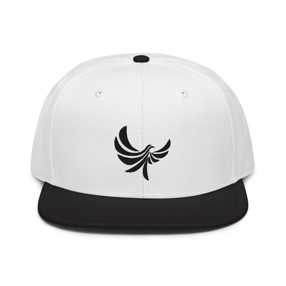 White 6 Panel Snapback Cap