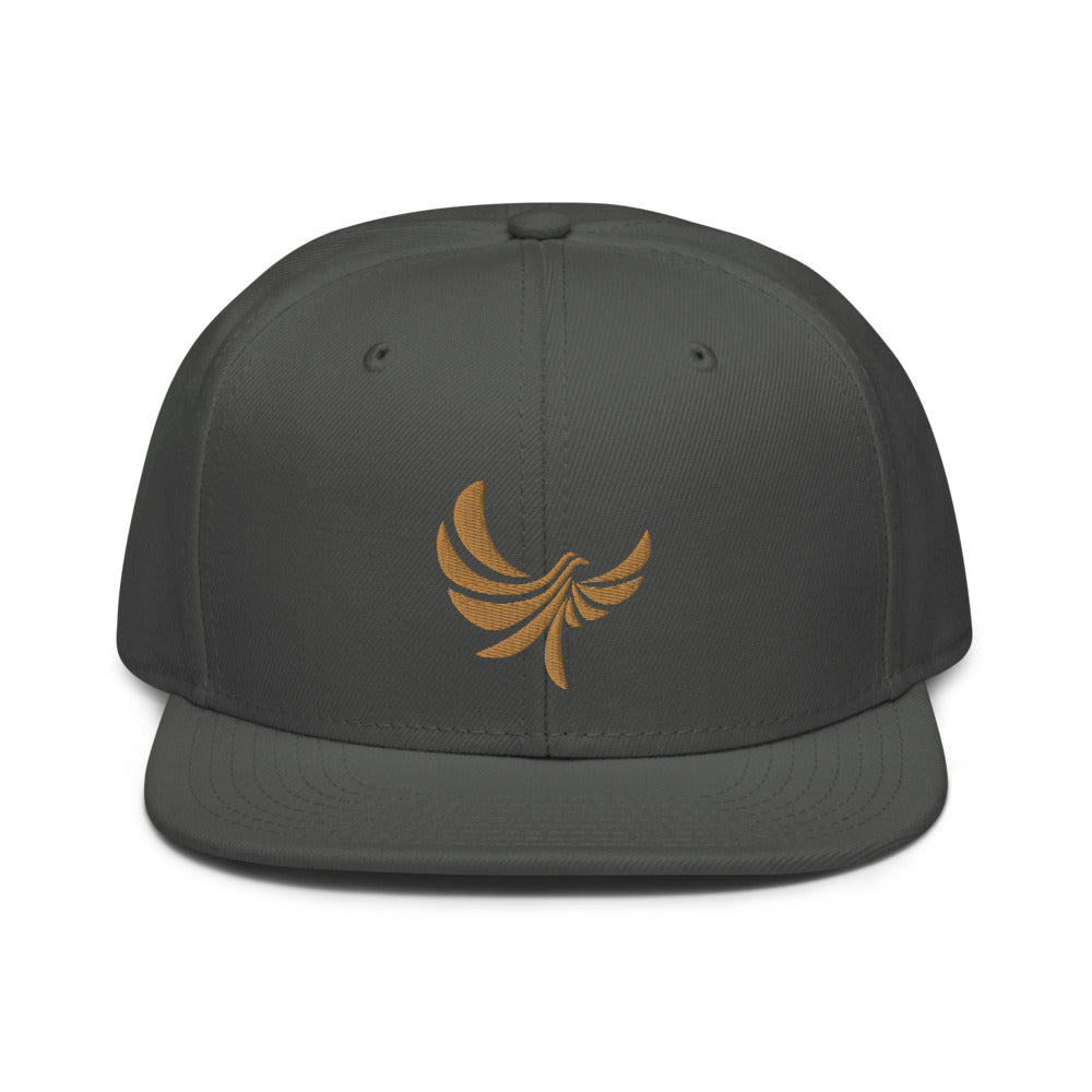 High Profile White 6 Panel Snapback Cap -PEACE GANG