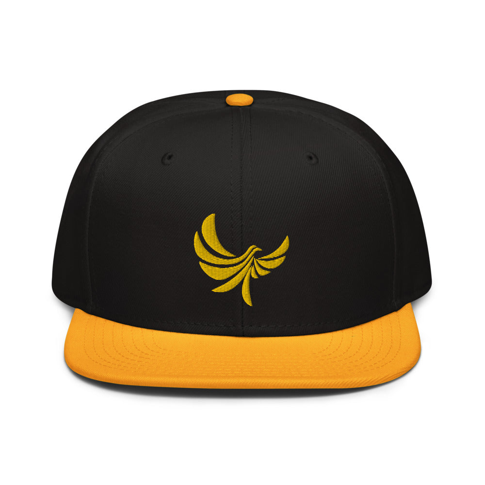 High Profile White 6 Panel Snapback Cap -PEACE GANG