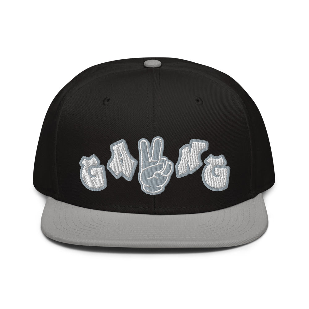 High Profile 6 Panel Snapback Cap-PEACE GANG