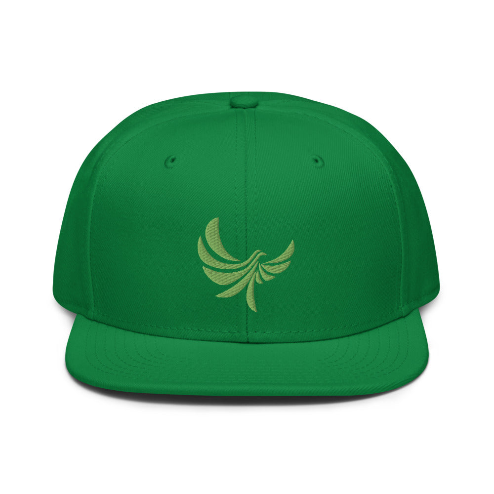 High Profile White 6 Panel Snapback Cap -PEACE GANG