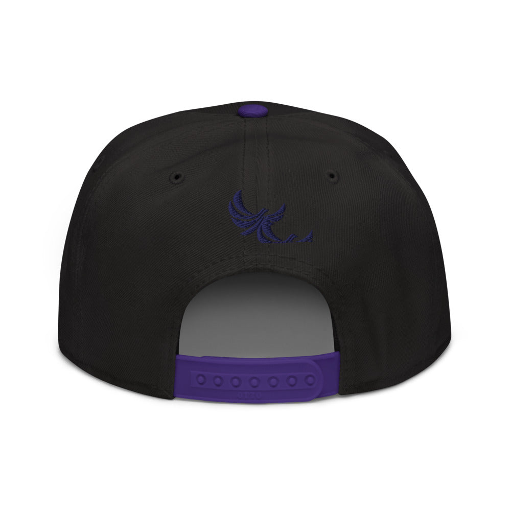 High Profile White 6 Panel Snapback Cap -PEACE GANG