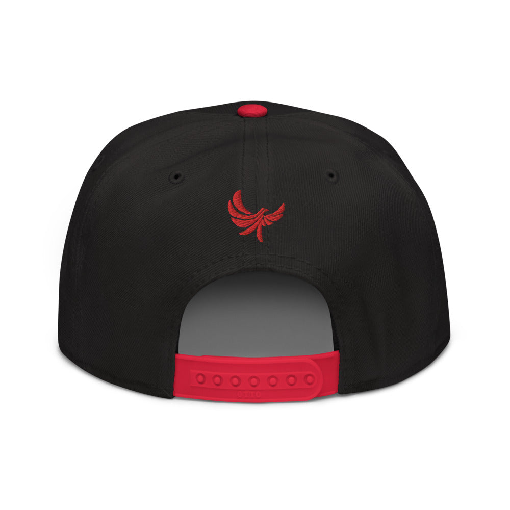 High Profile White 6 Panel Snapback Cap -PEACE GANG