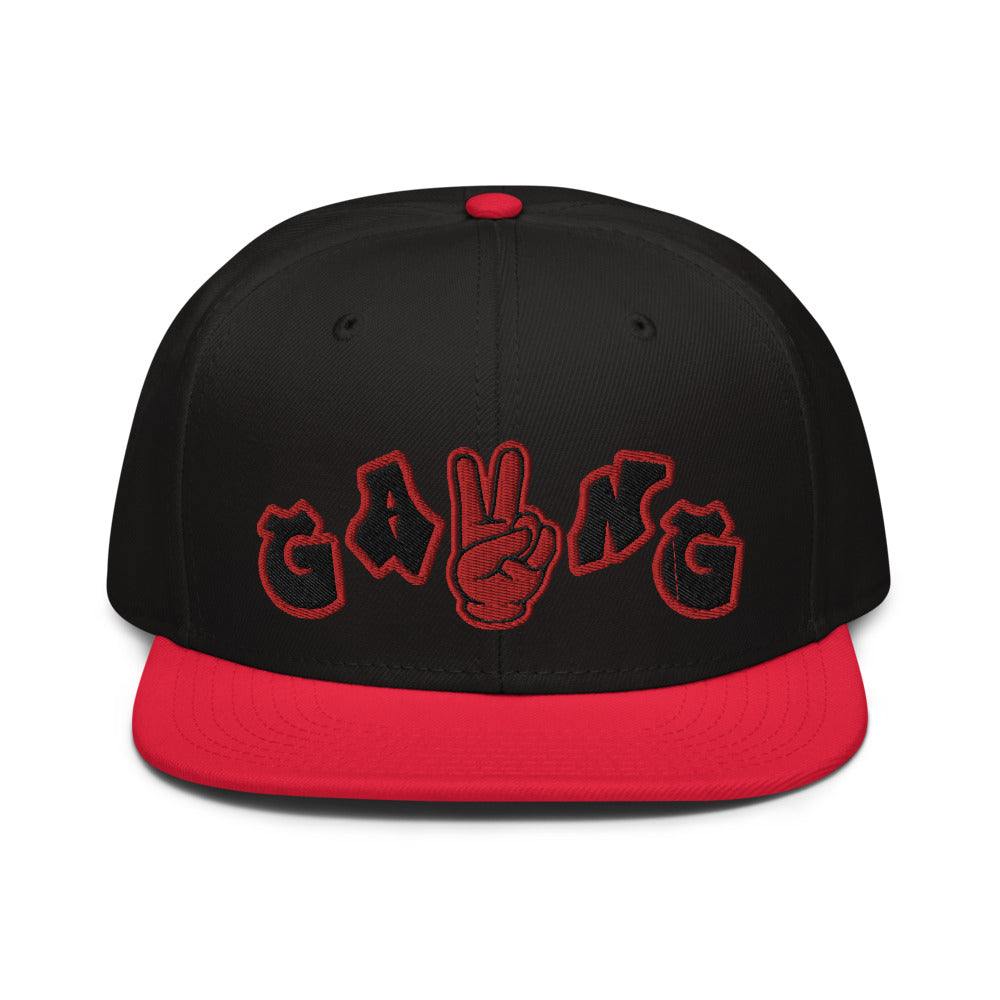 High Profile 6 Panel Snapback Cap-PEACE GANG
