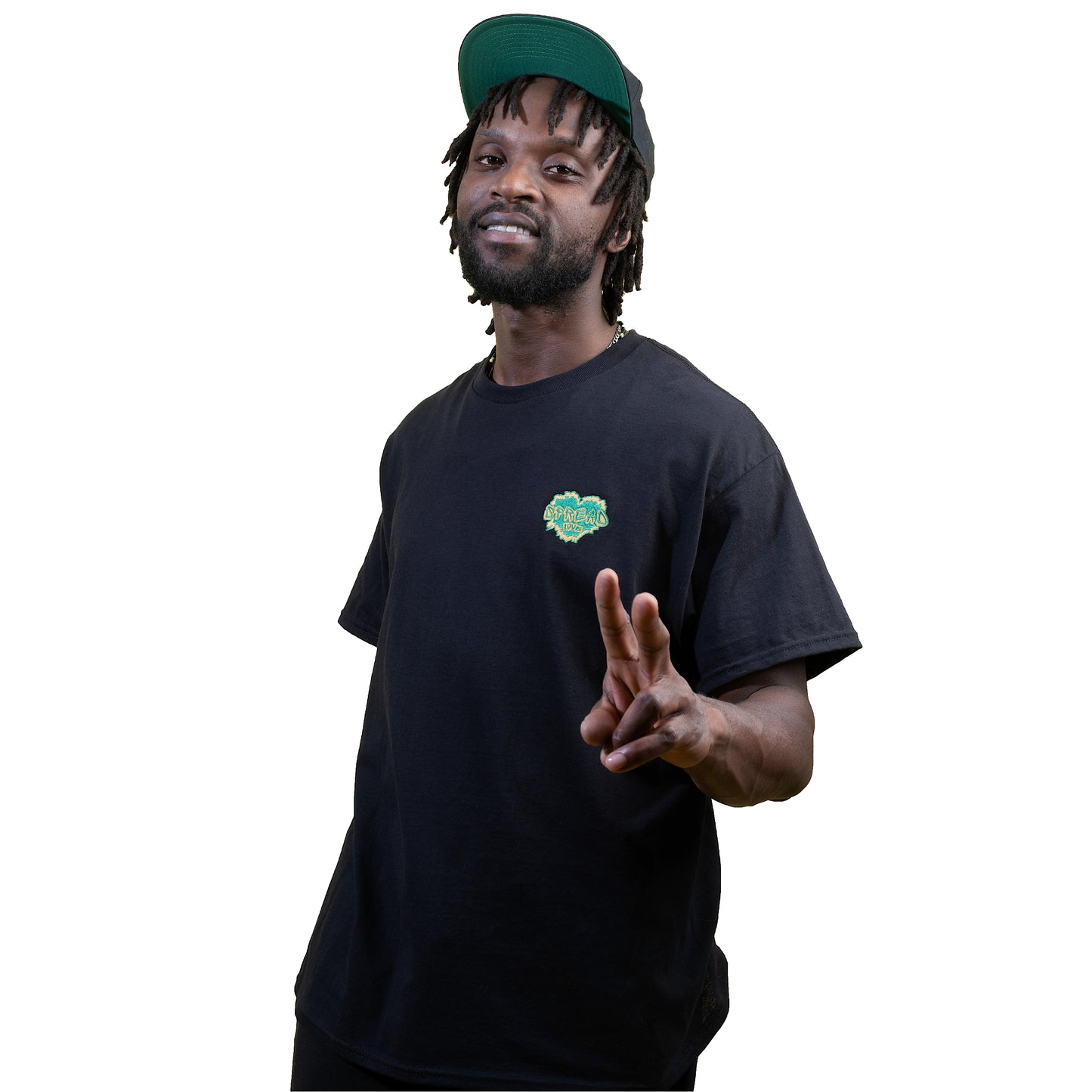Unisex Embroidered t-shirt "SPREAD LOVE" - PEACE GANG