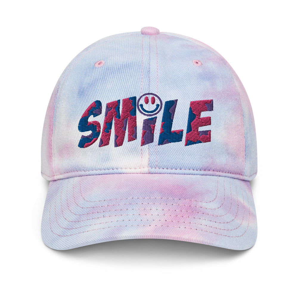 PEACE GANG "SMILE" Embroidered Tie dye Dad Hat