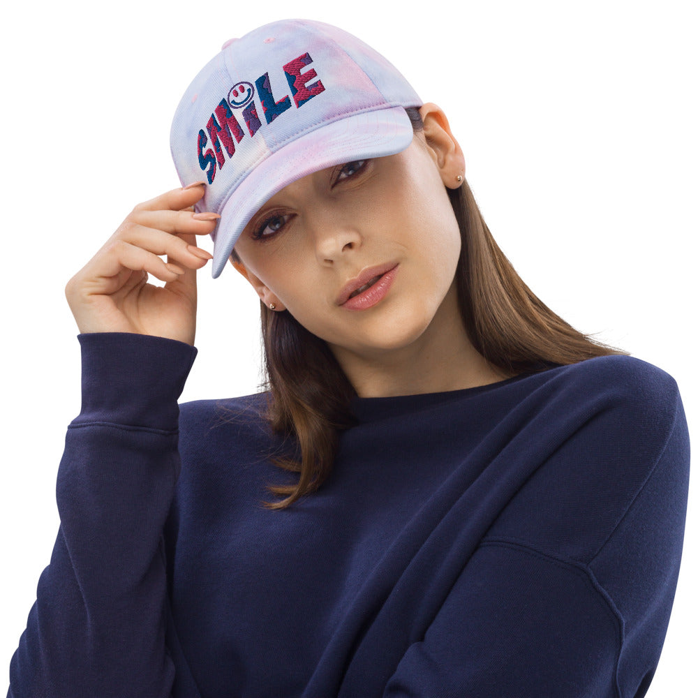 PEACE GANG "SMILE" Embroidered Tie dye Dad Hat