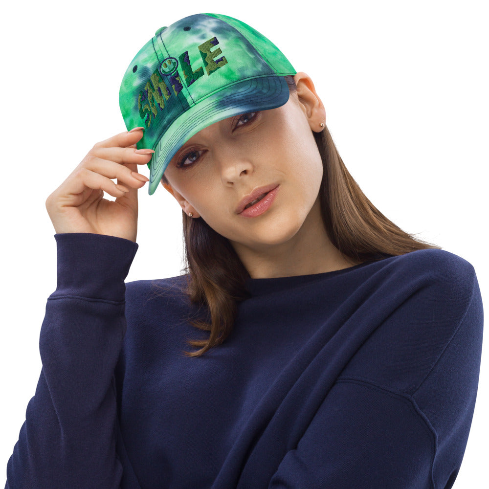 PEACE GANG "SMILE" Embroidered Tie dye Dad Hat