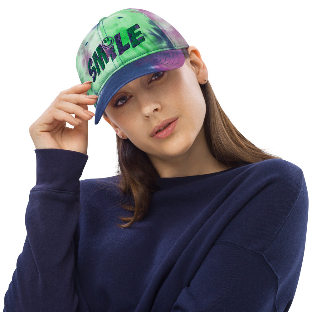 PEACE GANG "SMILE" Embroidered Tie dye Dad Hat