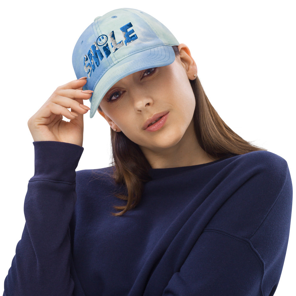 PEACE GANG "SMILE" Embroidered Tie dye Dad Hat