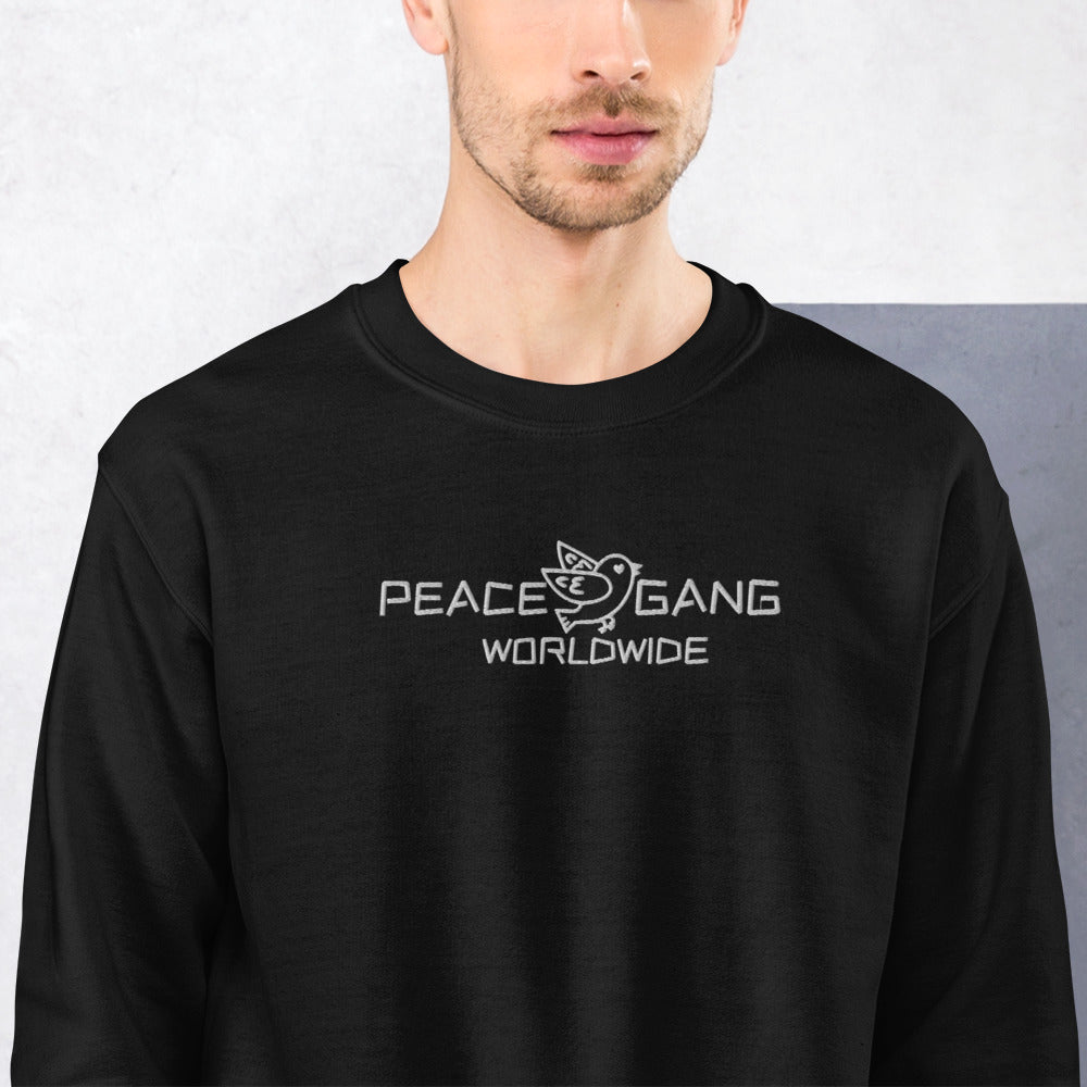 Customizable Unisex Embroidered Sweatshirt - PEACE GANG