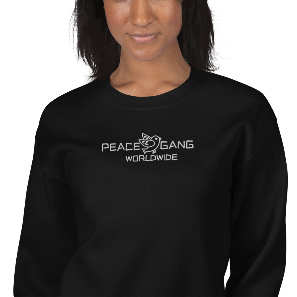Customizable Unisex Embroidered Sweatshirt - PEACE GANG