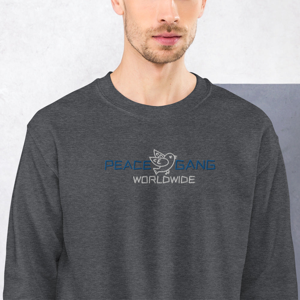 Customizable Unisex Embroidered Sweatshirt - PEACE GANG