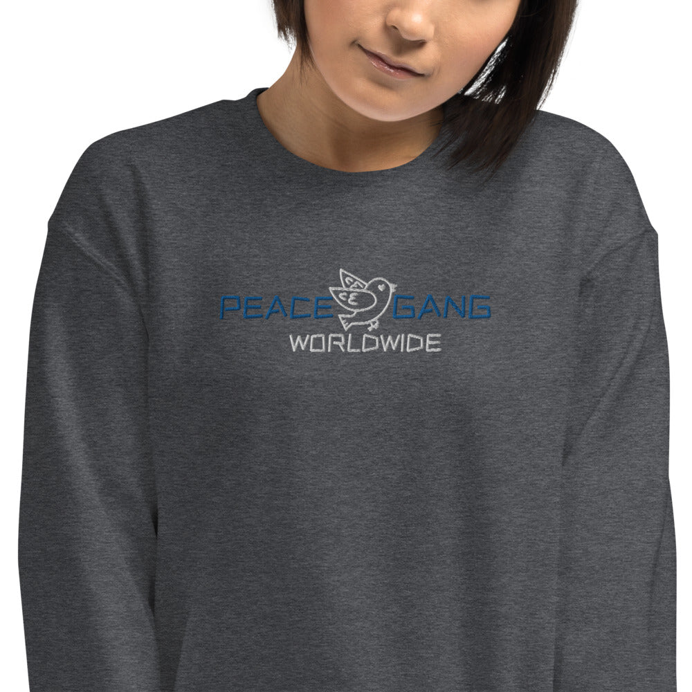Customizable Unisex Embroidered Sweatshirt - PEACE GANG
