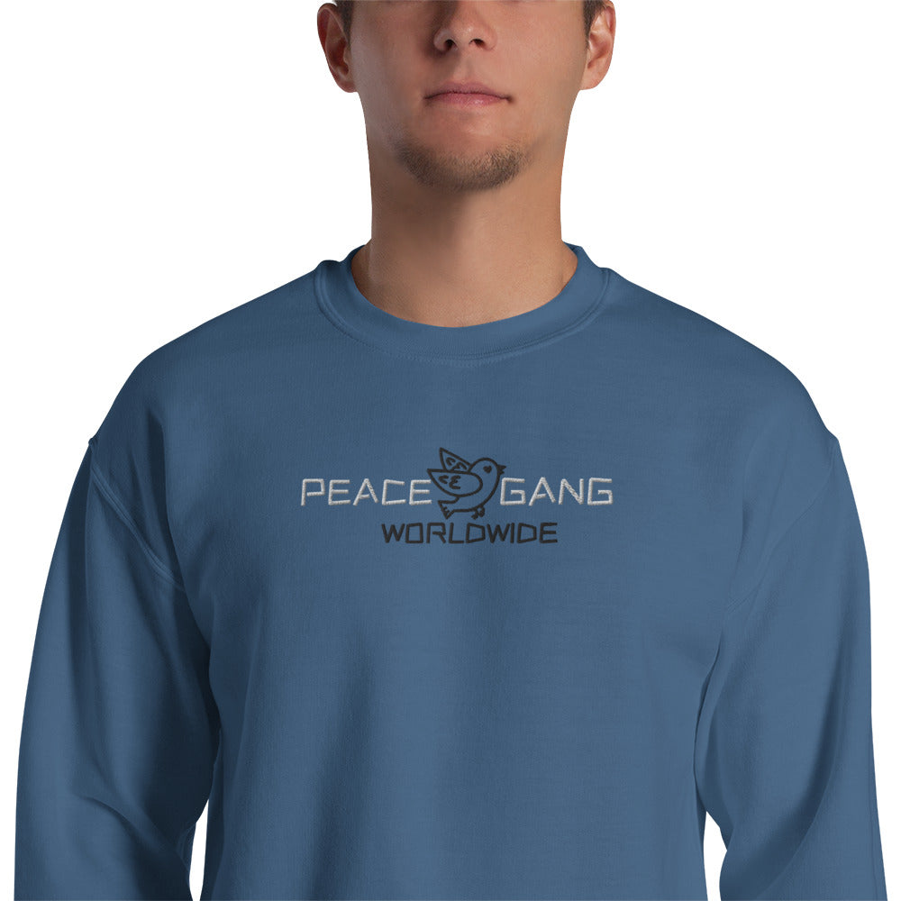 Customizable Unisex Embroidered Sweatshirt - PEACE GANG